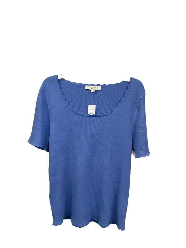 cozy women's tops for fall and winterTop Short Sleeve By Loft In Blue, Size: Xxl