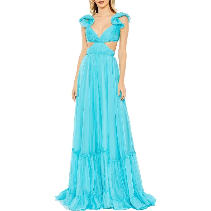 Shift DressMac Duggal Womens Pleated Chiffon Evening Dress