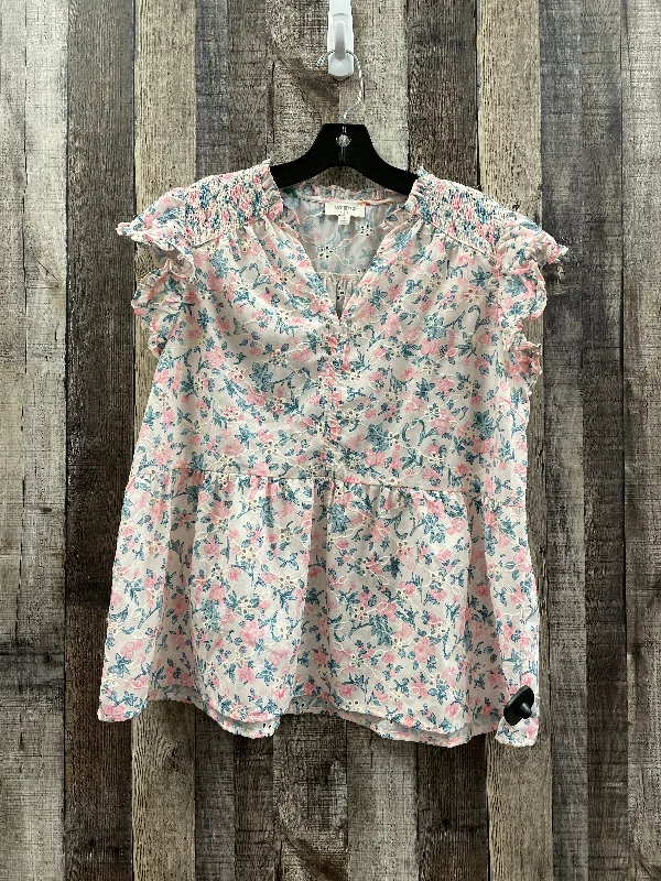 women's tops for casual FridaysTop Short Sleeve By Umgee In Floral Print, Size: M