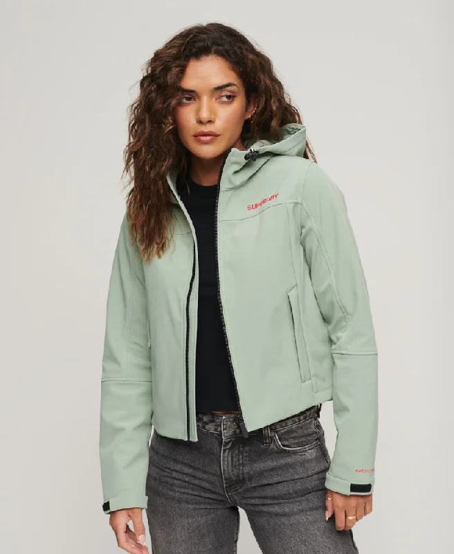 classic women's coatsCODE Trekker Hooded Softshell Jacket | Light Jade Green