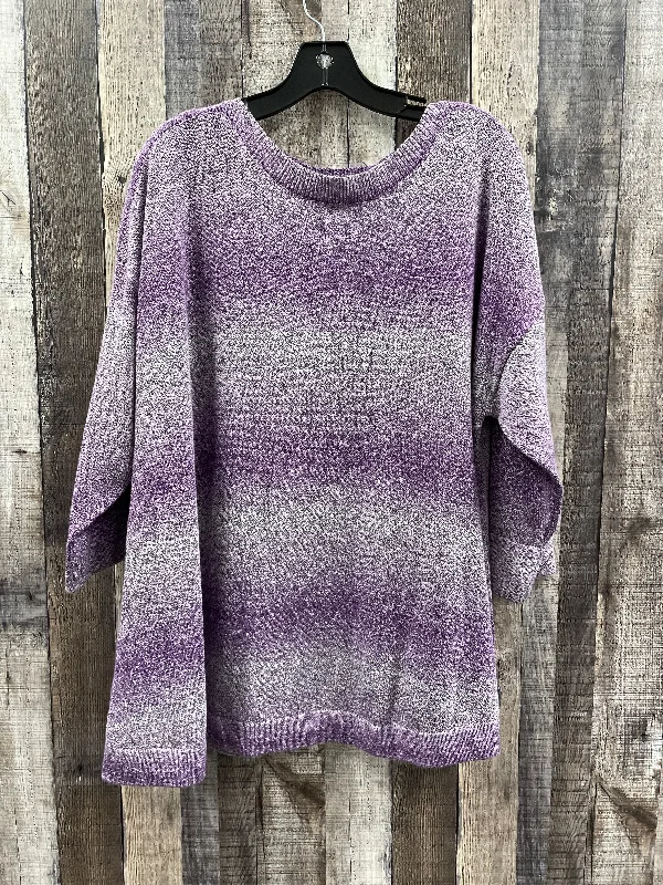 women's tops for those who love bold and vibrant colorsTop Long Sleeve By Croft And Barrow In Purple, Size: 2x