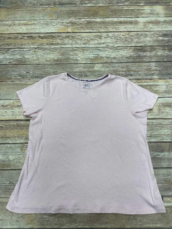 women's tops for minimalist aestheticsTop Short Sleeve By Croft And Barrow In Pink, Size: Xxl