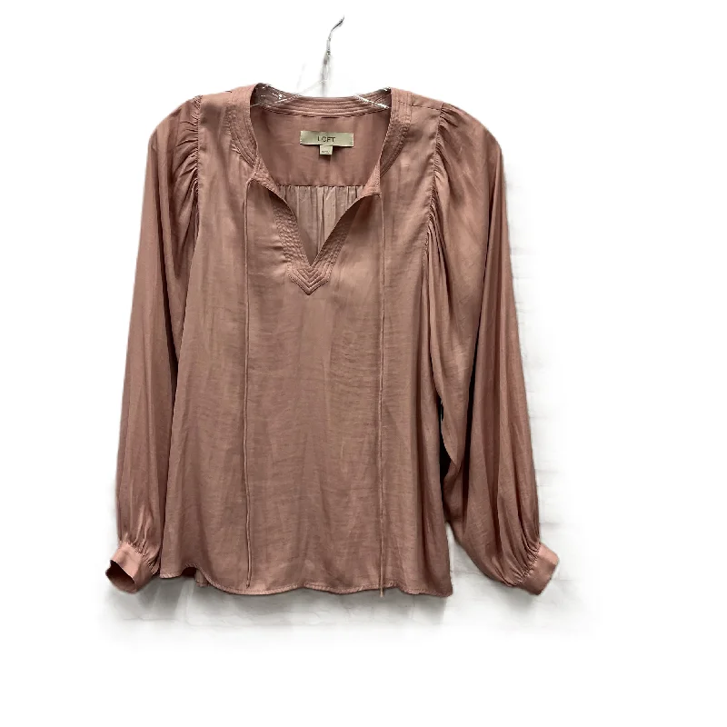 women's tops for those who appreciate subtle and muted tonesTop Long Sleeve By Loft In Pink, Size: Xs