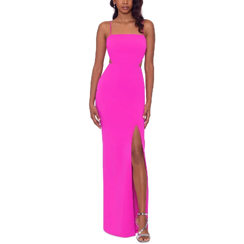 women's empire waist dressesXscape Womens Knit Cut-Out Evening Dress