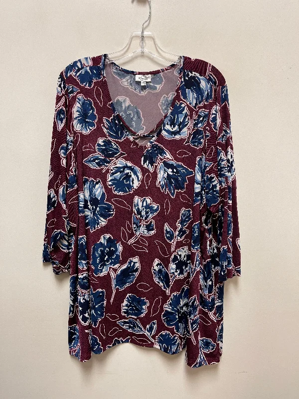 camisoles for womenTop Long Sleeve By Avenue In Floral Print, Size: 3x