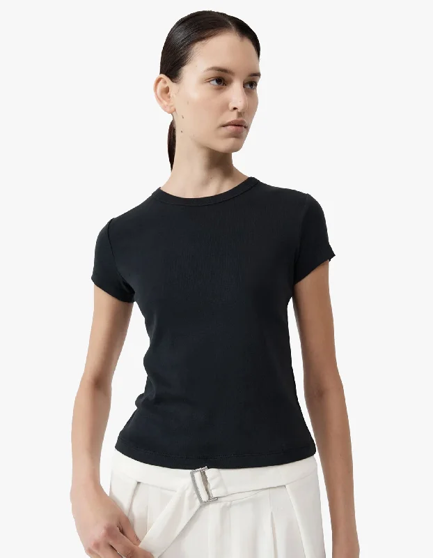 women's tops for those who want to wear versatile pieces that can be dressed up or downOrganic Cotton Baby Tee - Black