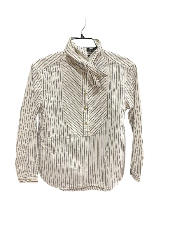 women's tops with sheer overlaysTop Long Sleeve By Banana Republic In Striped Pattern, Size: Xs