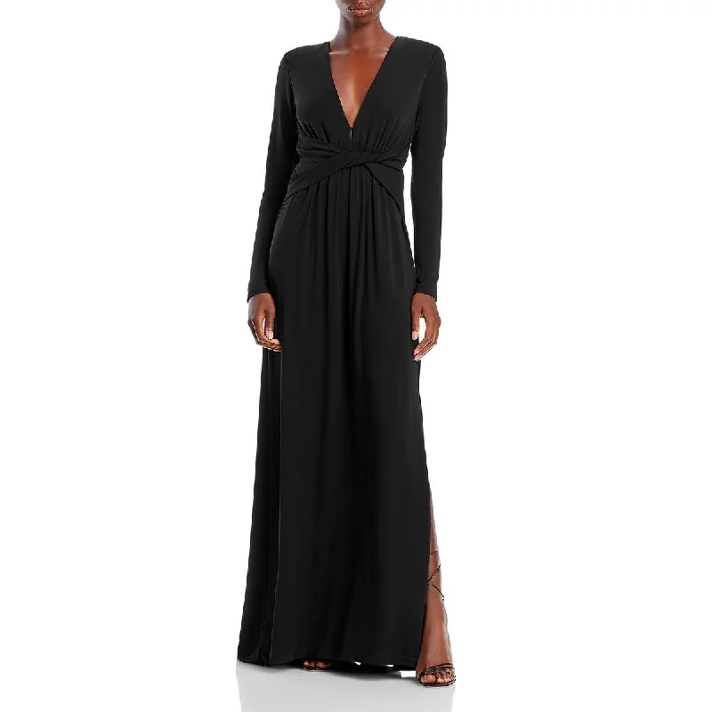 women's high-end dressesRamy Brook Womens Plunging Gathered Evening Dress