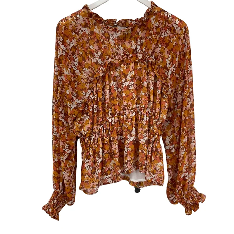 women's tops for statement-making outfitsTop Long Sleeve By Versona In Orange, Size: Xl