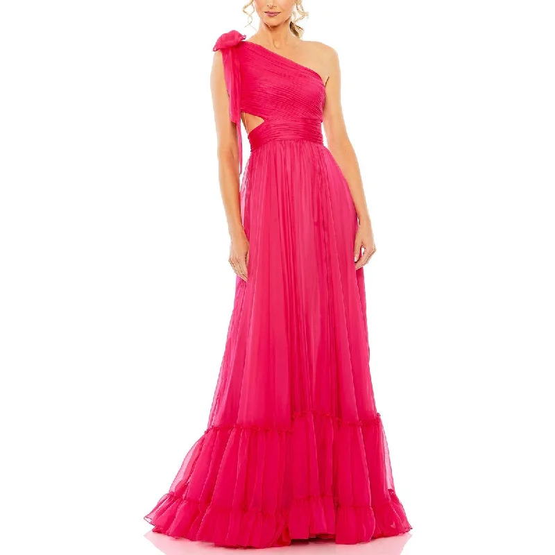 Ruffled Hem DressMac Duggal Womens Chiffon Cut-Out Evening Dress