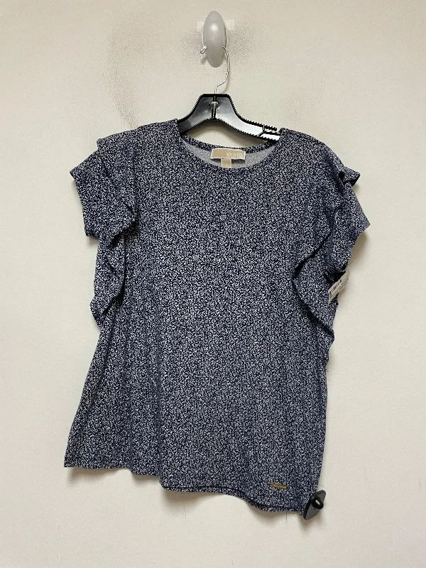 women's tops for summer festivalsTop Short Sleeve By Michael By Michael Kors In Blue & White, Size: S