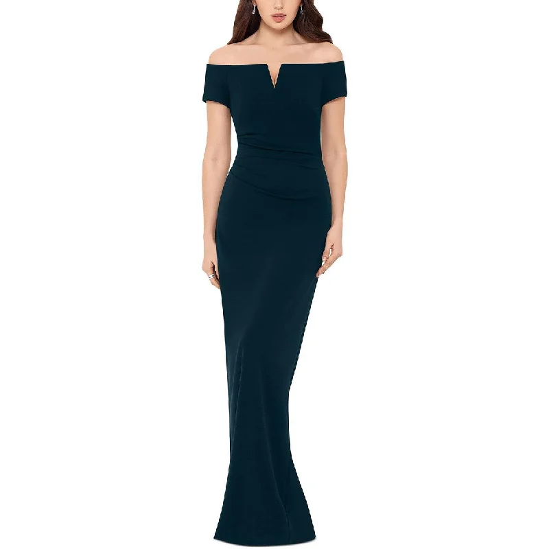 women's prom dressesX by Xscape Womens Knit Off-The-Shoulder Evening Dress