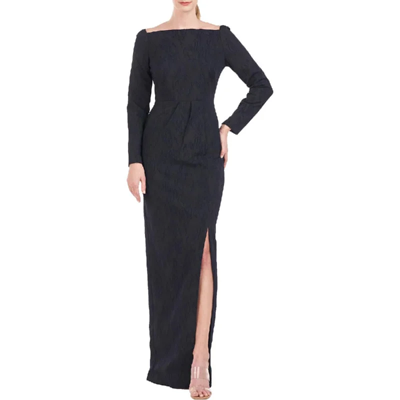 Bow-Tie DressKay Unger New York Womens Off-The-Shoulder Embroidered Evening Dress