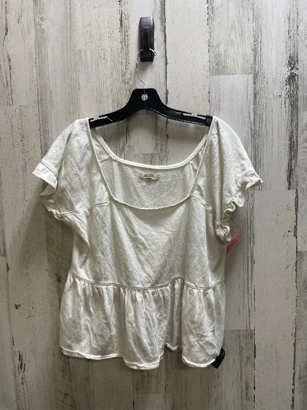 women's tops for those who prefer classic over trendy stylesTop Short Sleeve By Madewell In White, Size: L