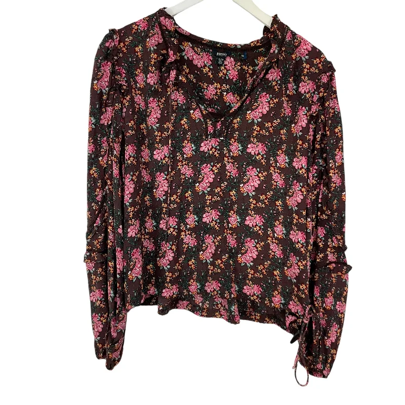 cropped women's topsTop Long Sleeve By Buffalo David Bitton In Floral Print, Size: Xl