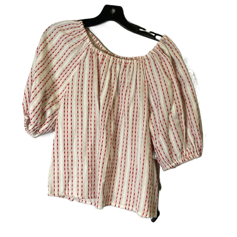 women's tops for picnics in the parkTop Short Sleeve By Universal Thread In Red & White, Size: Xs