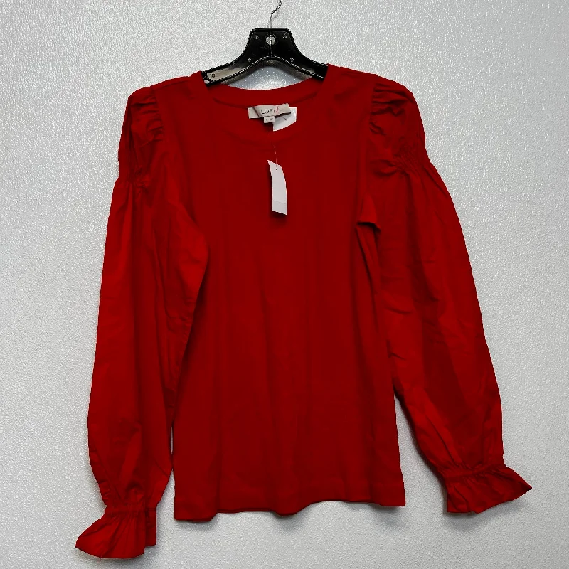 women's tops for those who love to shop for unique findsTop Long Sleeve By Loft O In Red, Size: S