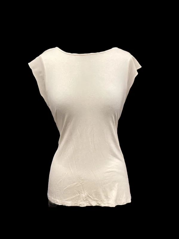 women's tops for bridal showers and baby showersTop Short Sleeve By Tahari By Arthur Levine In Cream, Size: L