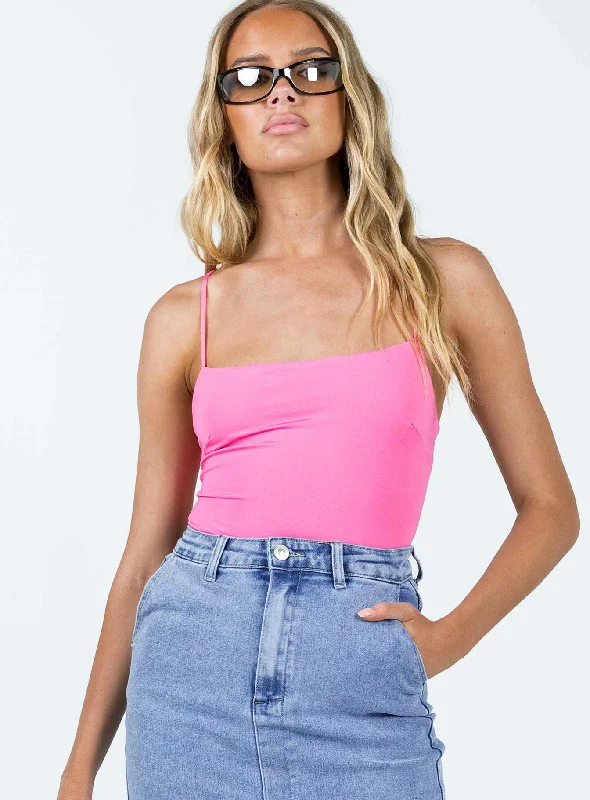 women's tops in solid colorsKarlah Bodysuit Pink