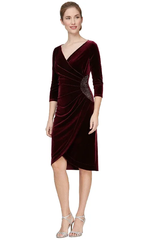 women's machine-washable dressesAlex Evenings 81918821 - Quarter Sleeve Dress