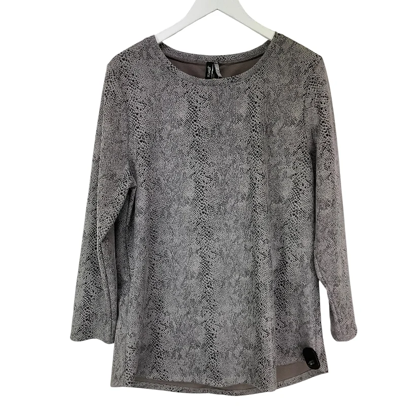 women's tops for evening soireesTop Long Sleeve By Clothes Mentor In Grey, Size: L