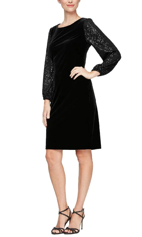 women's stretch dressesAlex Evenings 81919071 - Sequin Cocktail Dress