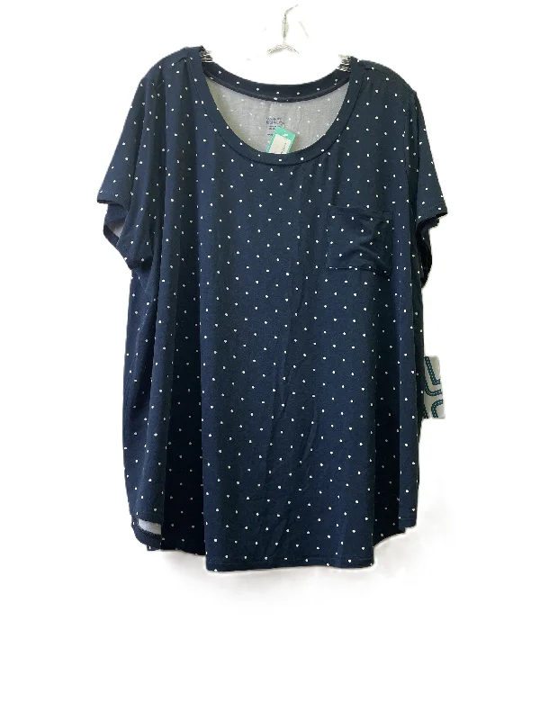 women's tops for minimalist aestheticsTop Short Sleeve By Market & Spruce In Navy, Size: 3x