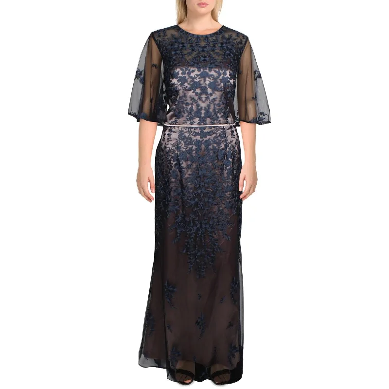 women's statement dressesJS Collections Womens Embroidered Illusion Evening Dress