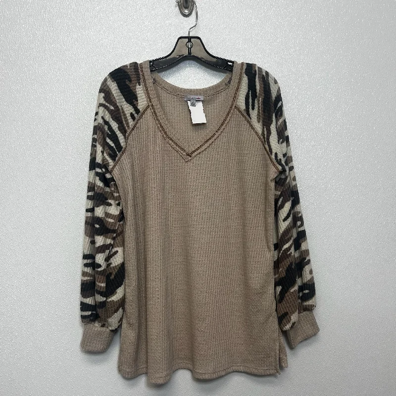 women's tops for those who want to create outfits that reflect their personal style and sense of fashionTop Long Sleeve By White Birch In Brown, Size: M