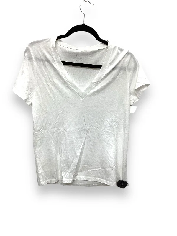 women's tops for relaxed weekendsTop Short Sleeve Basic By A New Day In White, Size: S