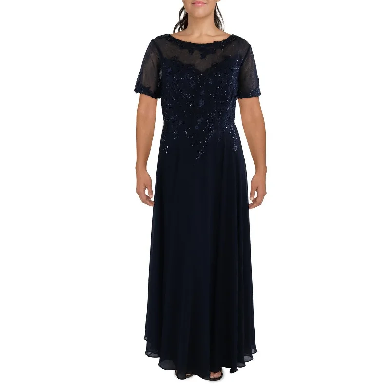 Beaded DressXscape Womens Plus Chiffon Embellished Evening Dress