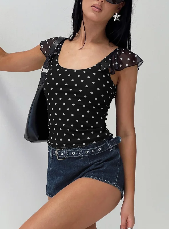 spaghetti strap women's topsBeckinsale Polka Top Black