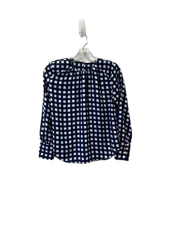 women's tops for beach outingsTop Long Sleeve By Ann Taylor In Blue & White, Size: Xxsp