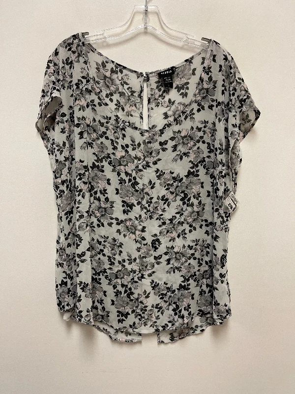 chic women's tops for everyday wearTop Short Sleeve By Torrid In Floral Print, Size: 1x