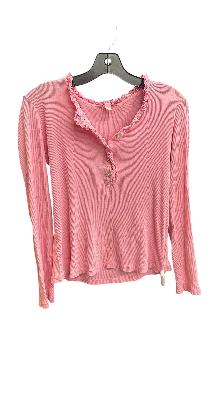 women's tops for boho-chic stylesTop Long Sleeve By Lilly Pulitzer In Pink, Size: M