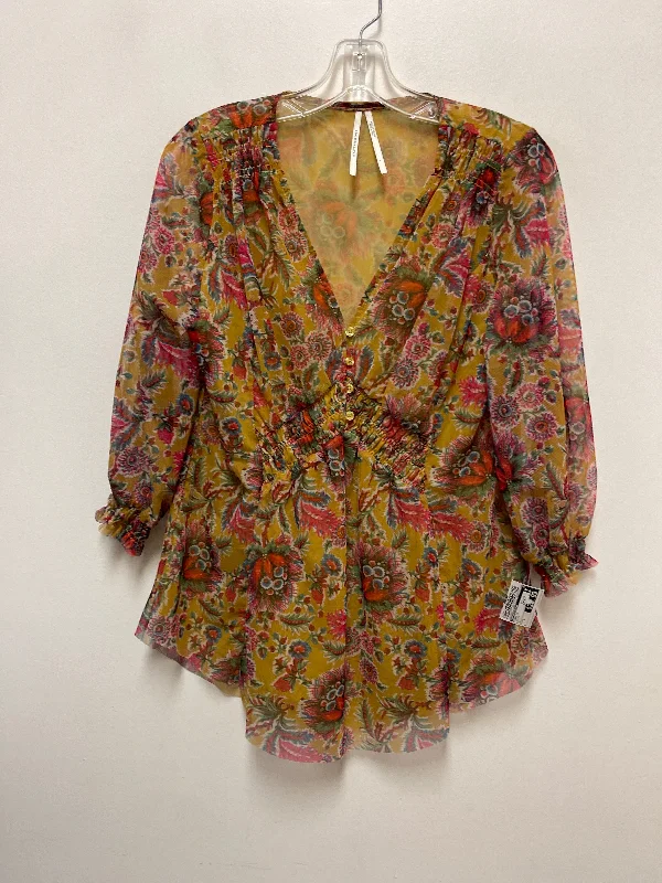 women's tops for gala dinnersTunic Long Sleeve By Anthropologie In Yellow, Size: S