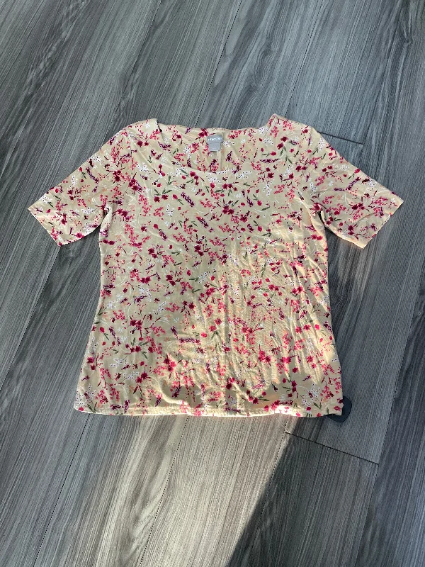 women's tops for those who want to add a personal touch to their wardrobe with unique and one-of-a-kind piecesTop Short Sleeve By Chicos In Floral Print, Size: M