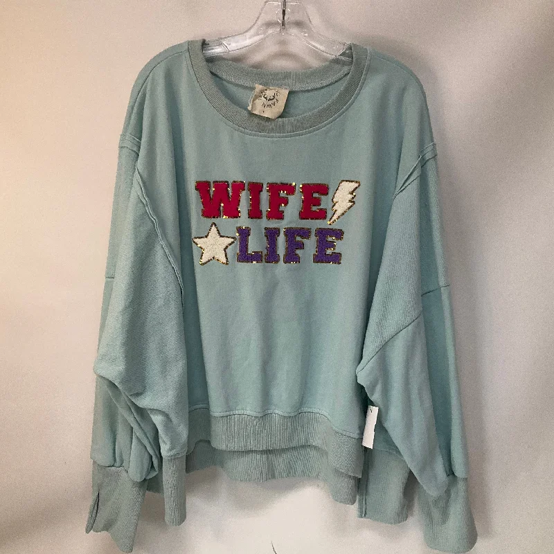 women's tops for those who appreciate subtle and muted tonesTop Long Sleeve By Fantastic Fawn In Blue, Size: L