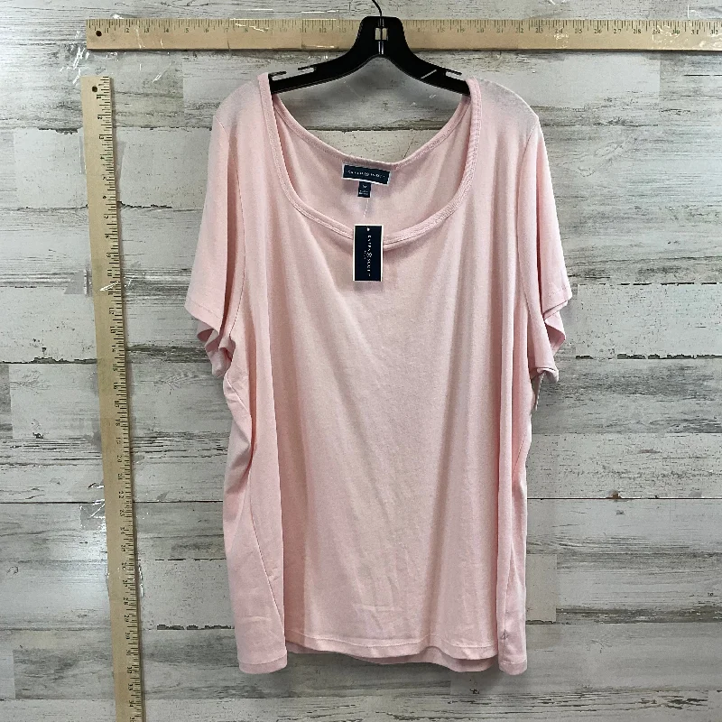 women's tops for those who want to wear versatile pieces that can be dressed up or downTop Short Sleeve Basic By Karen Scott In Pink, Size: 3x