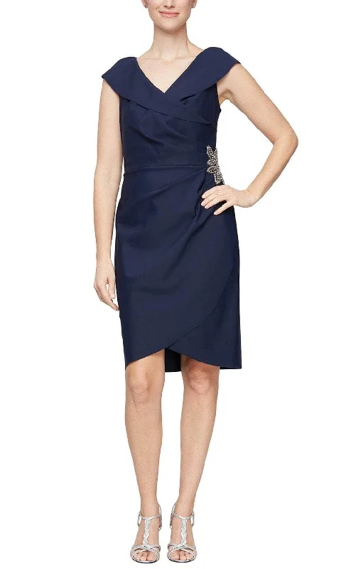 women's tall dressesAlex Evenings 8134300 - Collared Cocktail Dress