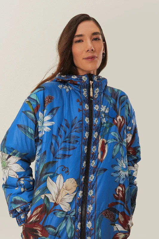 women's coats for hikingReversible Cashew Mandala Puffer Jacket