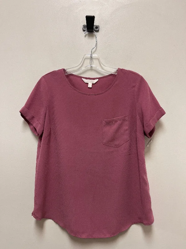 women's tops for those who want to show off their figure in a flattering wayTop Short Sleeve By Lc Lauren Conrad In Pink, Size: Xs