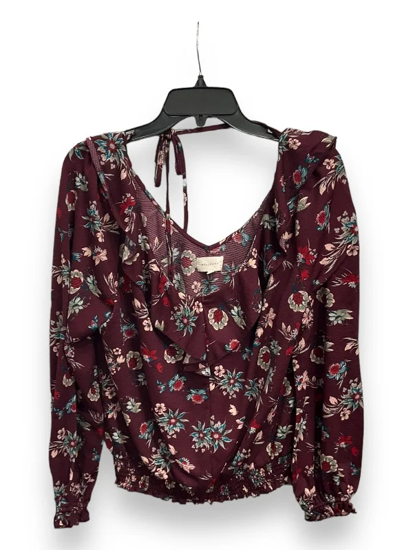 women's tops for date nightsTop Long Sleeve By Melloday In Floral Print, Size: Xl