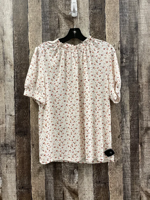 women's tops for smart casual looksTop Short Sleeve By Adrianna Papell In Floral Print, Size: M