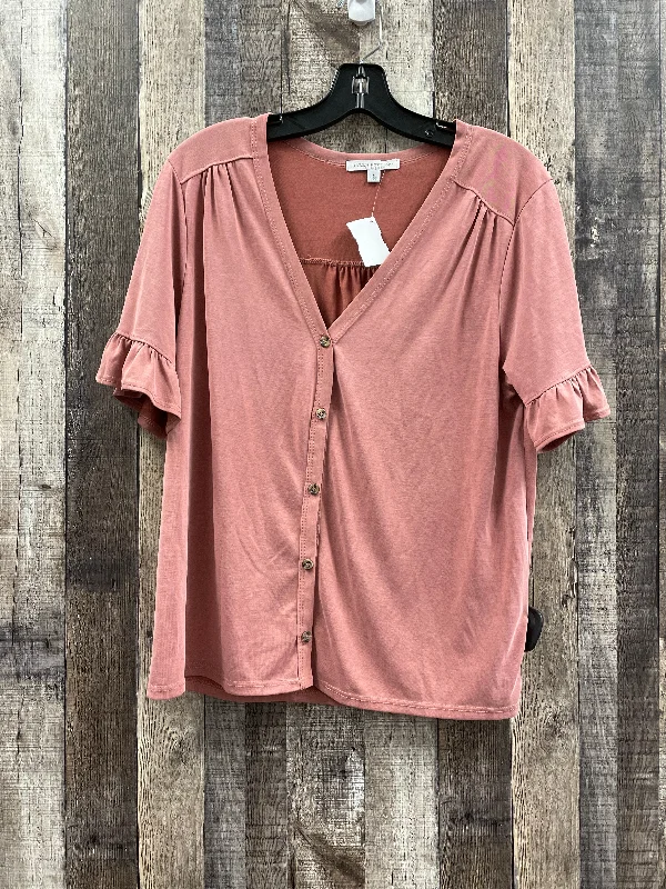 women's tops for those who prefer classic over trendy stylesTop Short Sleeve By Green Envelope In Mauve, Size: L