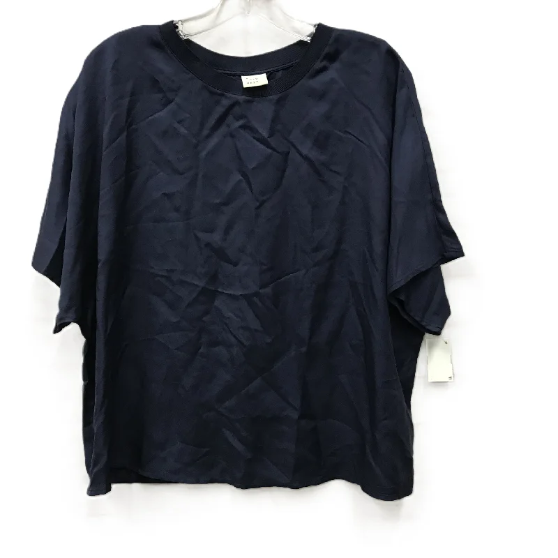 women's tops made from cottonTop Short Sleeve By A New Day In Navy, Size: 1x