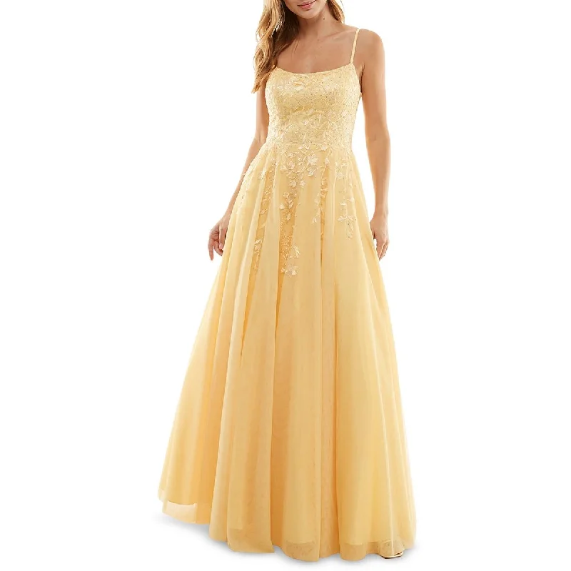 A-Line DressTLC Say Yes To The Prom Womens Juniors Tulle Jeweled Evening Dress