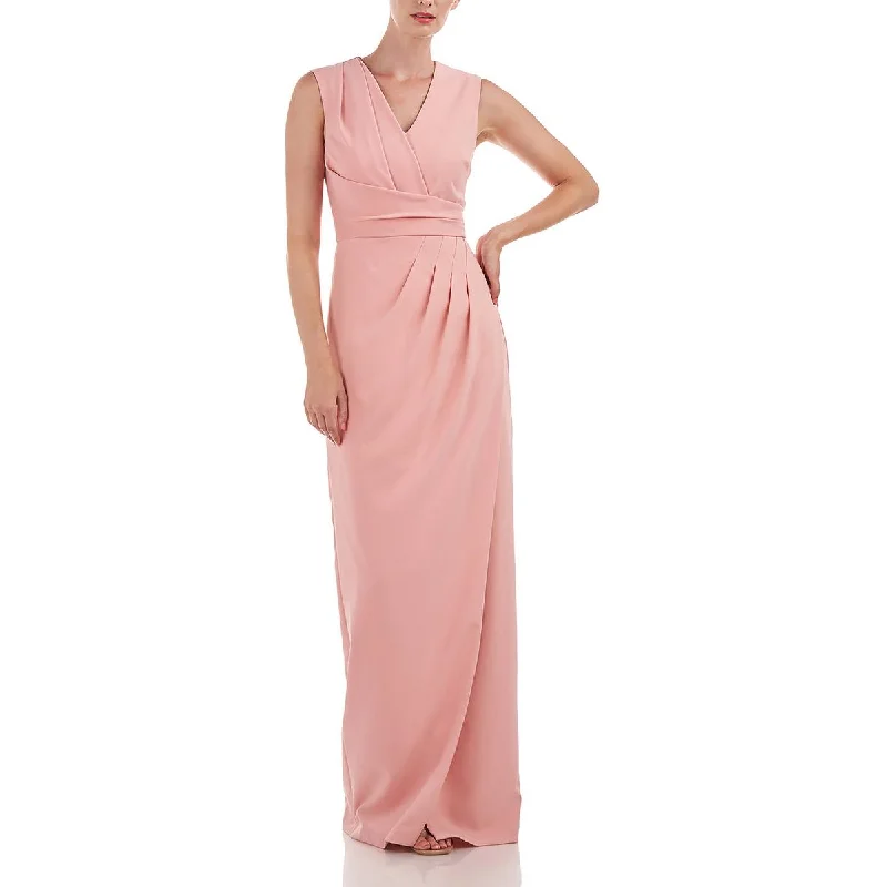 women's wedding guest dressesKay Unger New York Womens Pleated Column Evening Dress