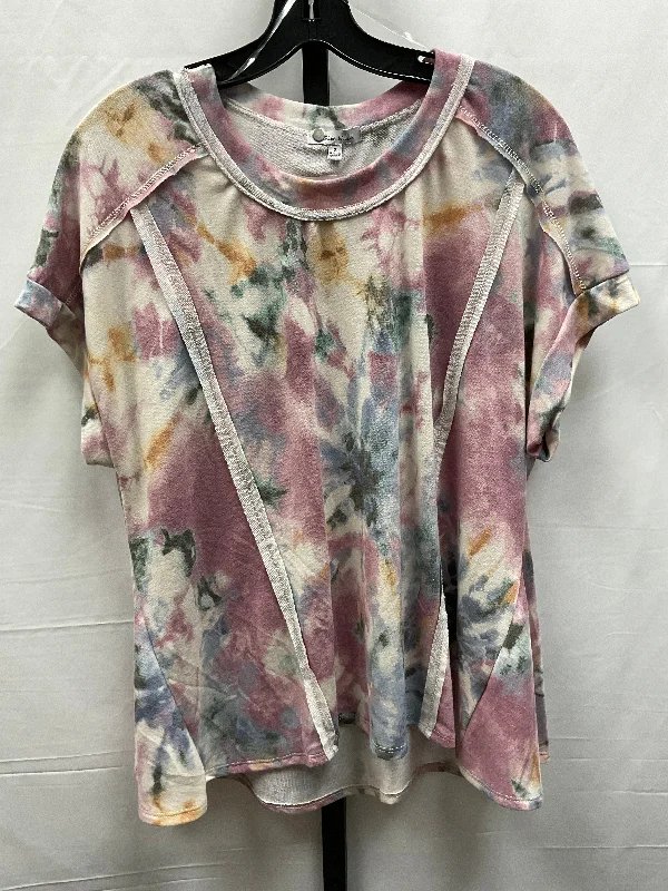 women's tops for fashion-conscious professionalsTop Short Sleeve By White Birch In Tie Dye Print, Size: S