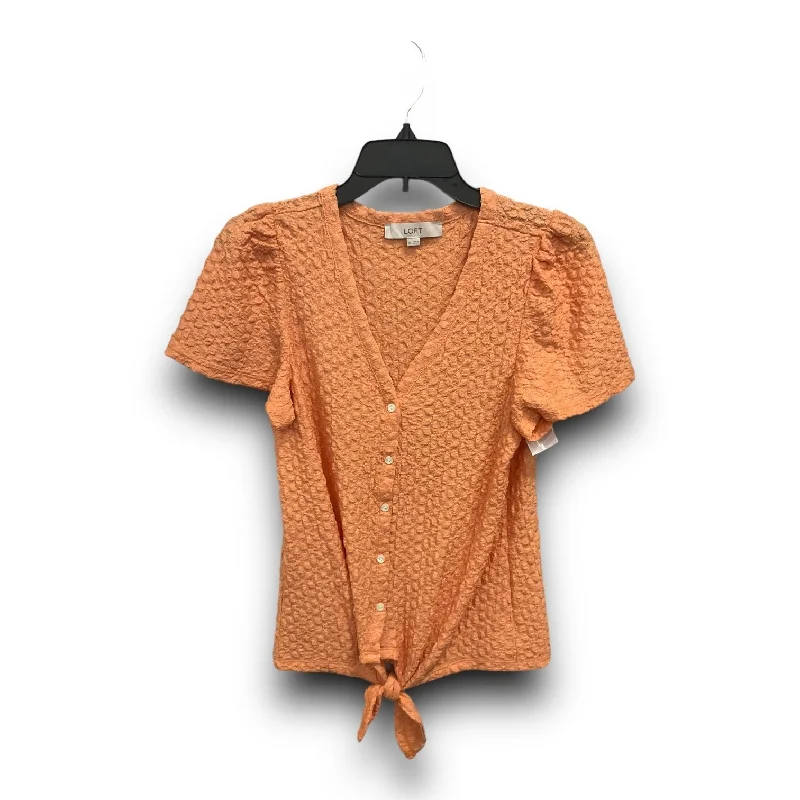 women's tops for cocktail partiesTop Short Sleeve By Loft In Orange, Size: Xs